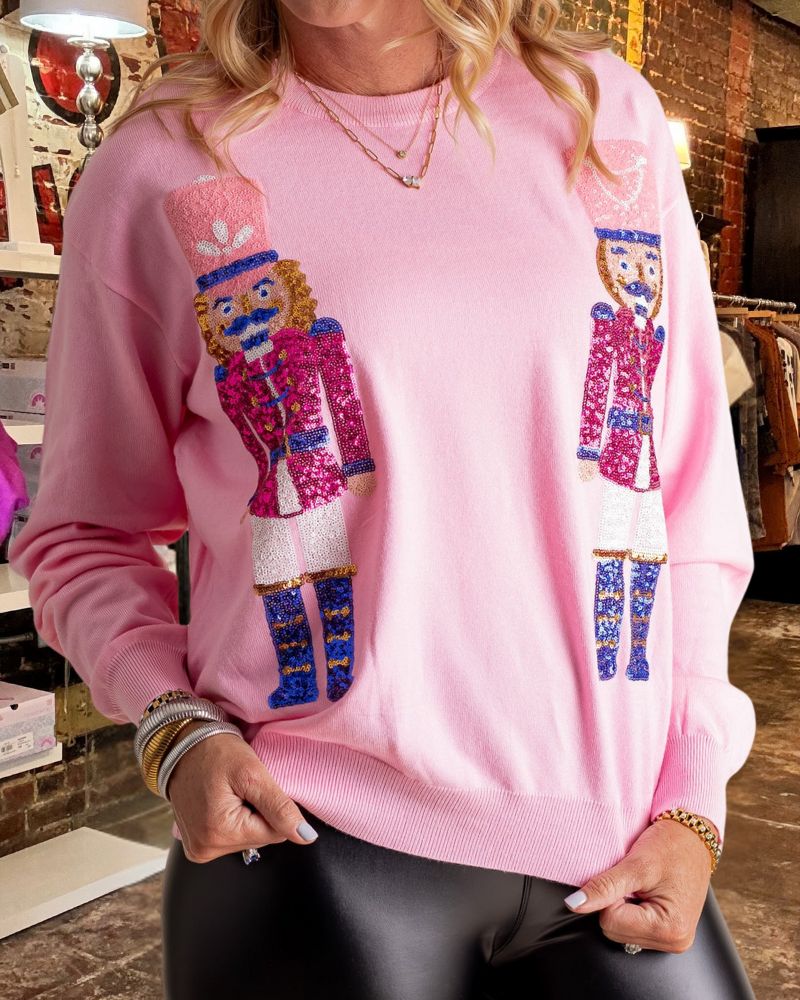 Nutcracker Sequin Loose Fit Sweater