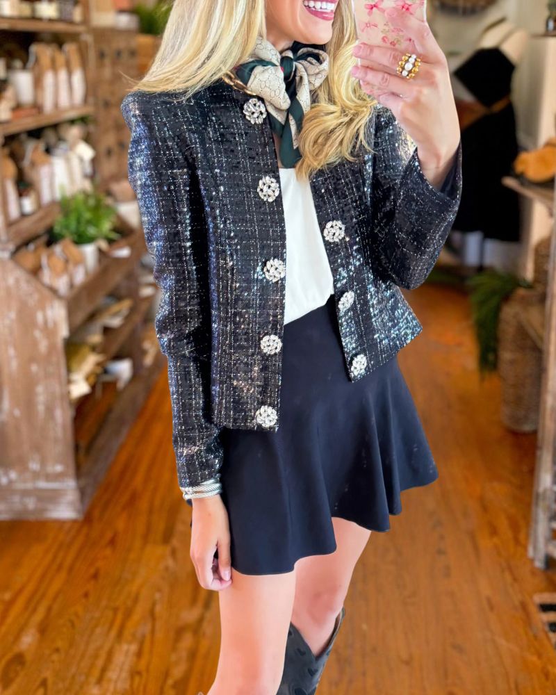Fashion Heavyweight Sequin Rhinestone Jacket