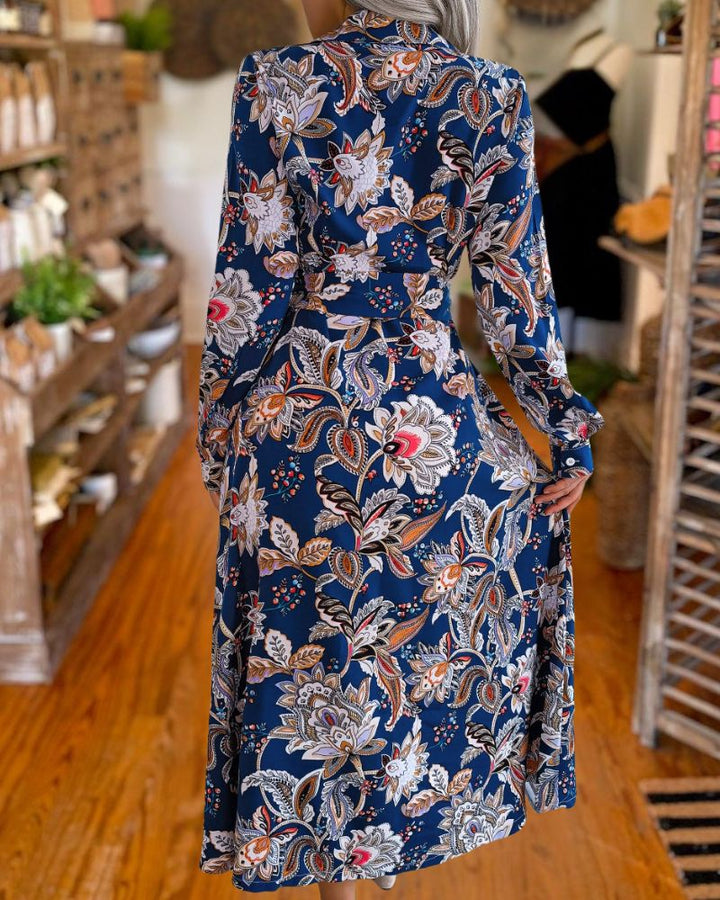 Vintage Floral Shirt Dress 
