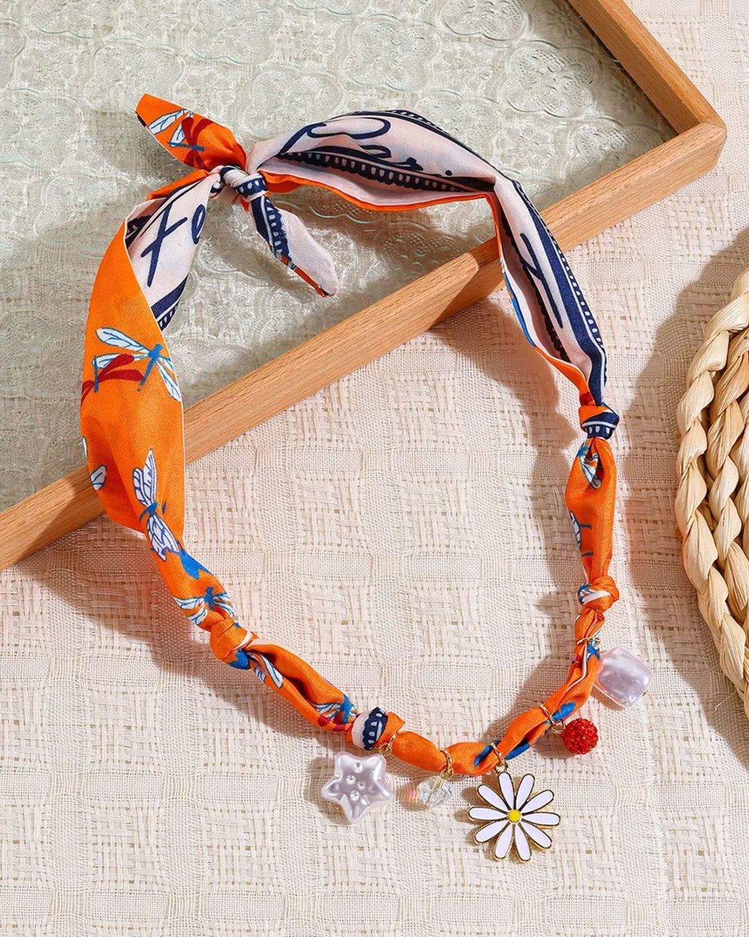 Colorful Multi-Pendant Pearl  Scarf Necklace