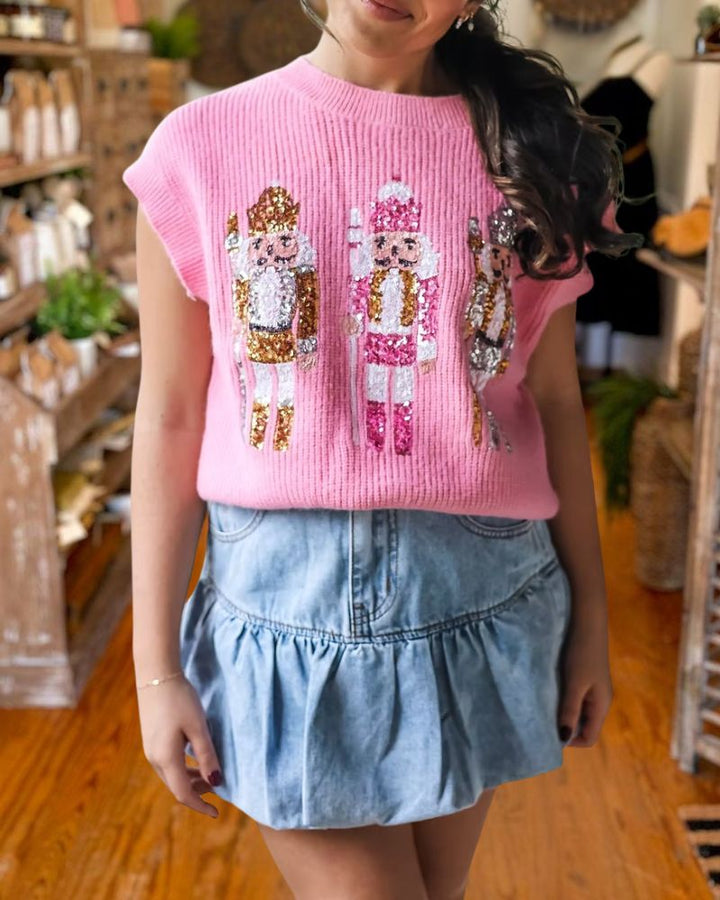 Christmas Sequin Vest Knit Sweater