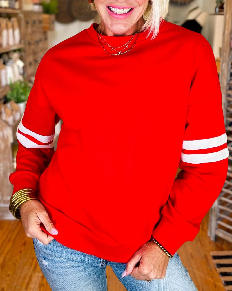 Sporty Casual Color Block Long Sleeve Sweatshirt