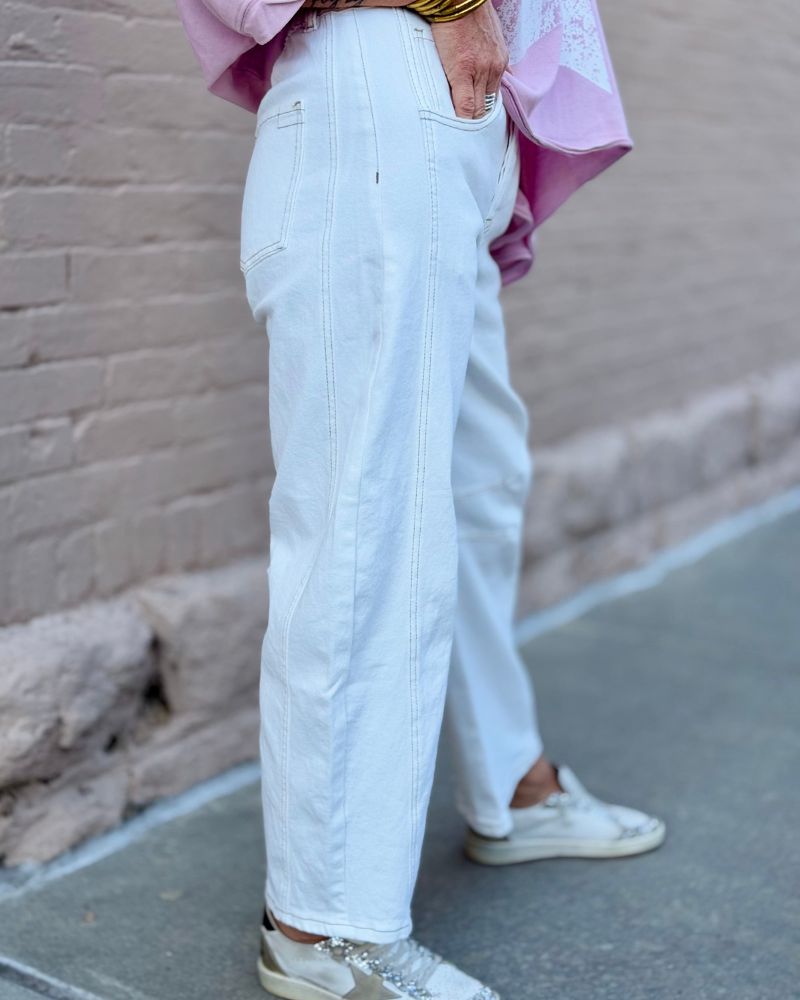 Casual Loose White Carrot Jeans