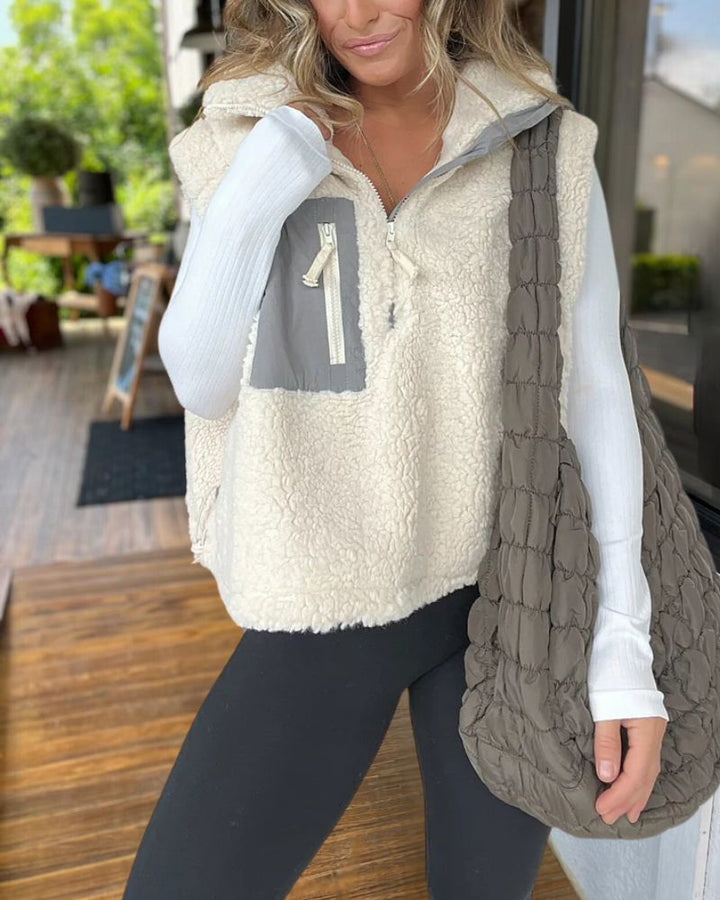 Snuggle In Half Zip Sherpa Vest 