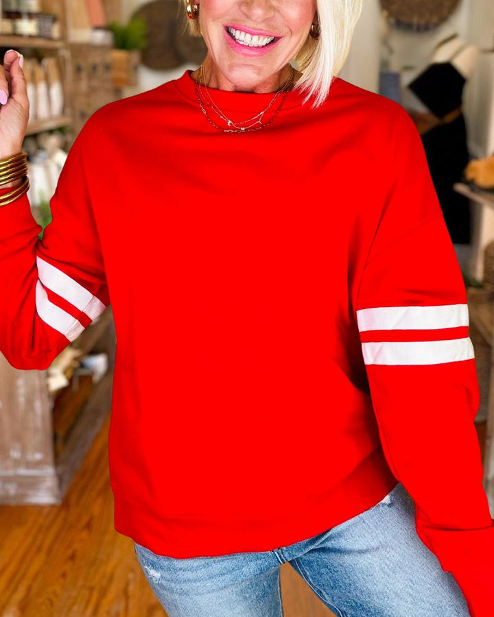 Sporty Casual Color Block Long Sleeve Sweatshirt