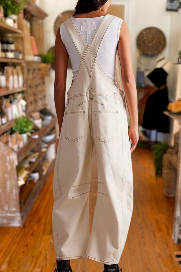 Vintage Loose Straight Cargo Overalls Jeans