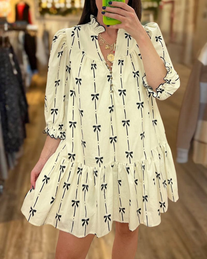 Fashion Bow Print Dress