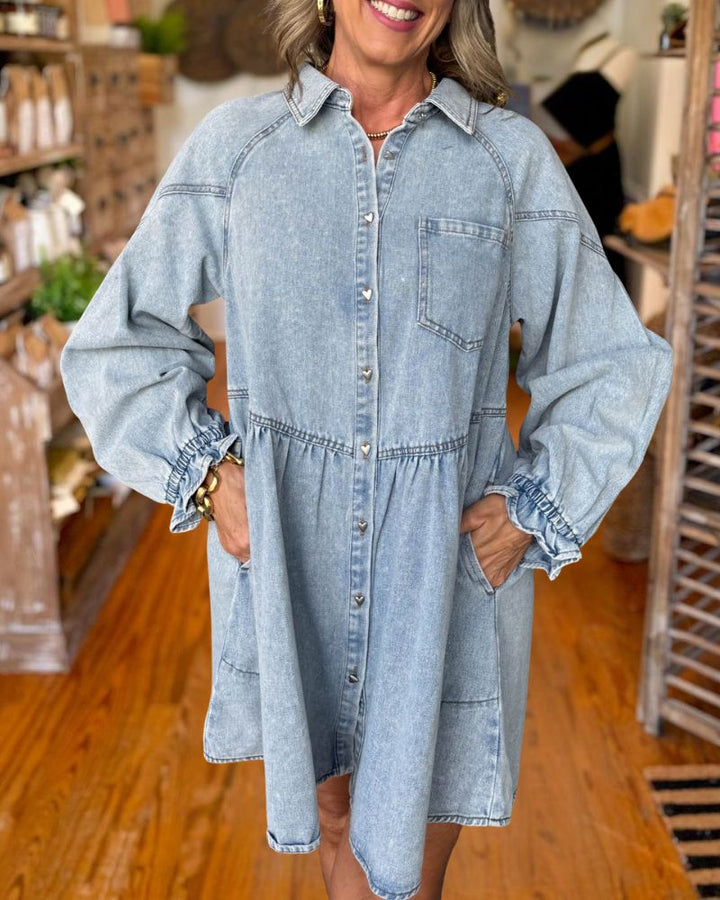 Casual Denim Shirt Dress