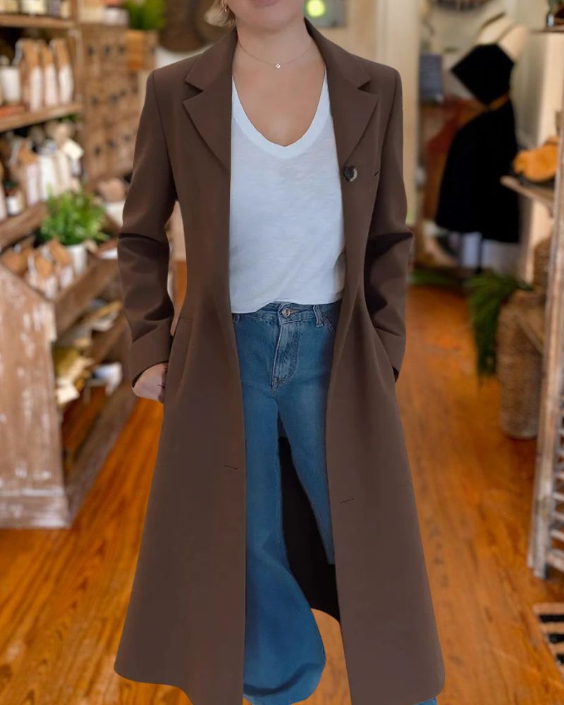 Casual Leopard Print Multicolor Long Coat