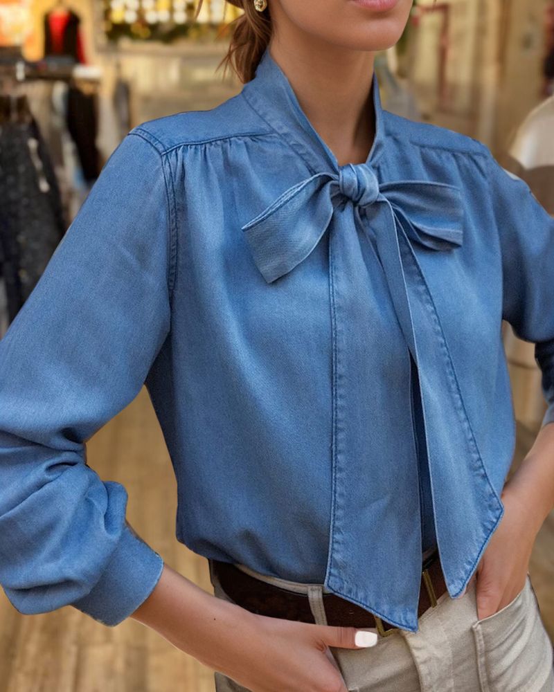 Tencel Denim Slim Fit Button-Up Shirt