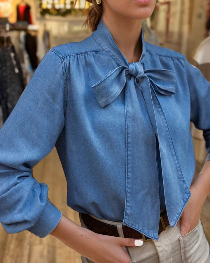 Tencel Denim Slim Fit Button-Up Shirt