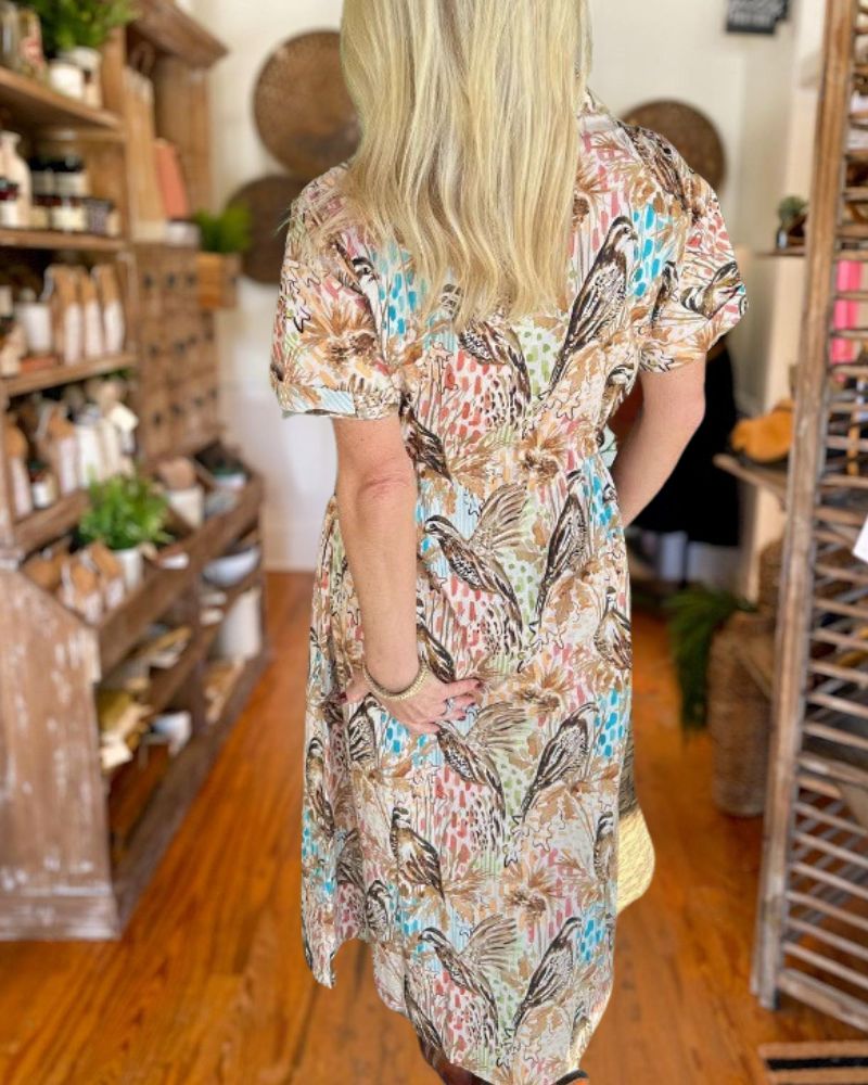 Fashion Retro Animal Print Beach Dress