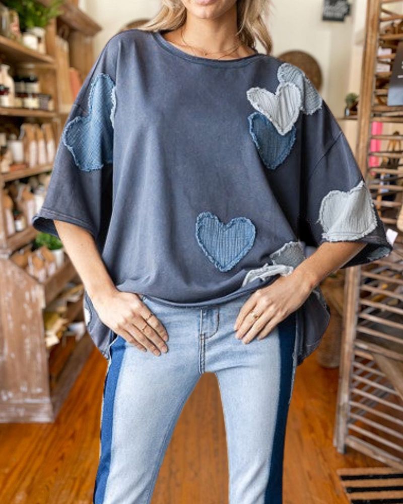 Heart Patch Valentine’s T-Shirt