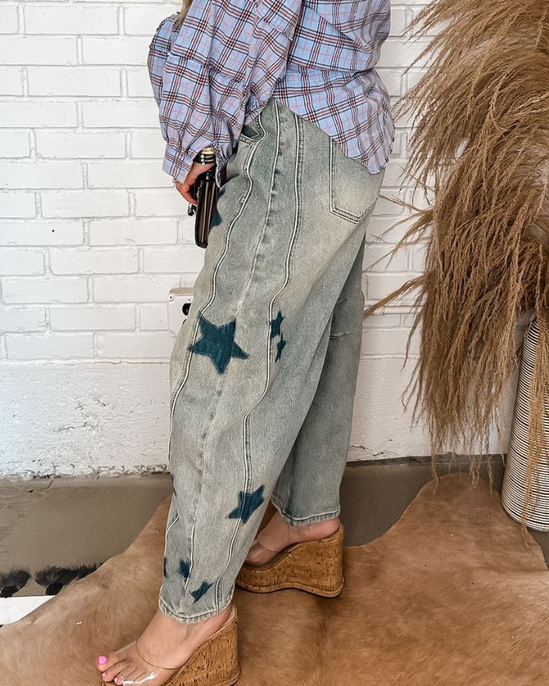 Relaxed Fit Star Washed Jeans