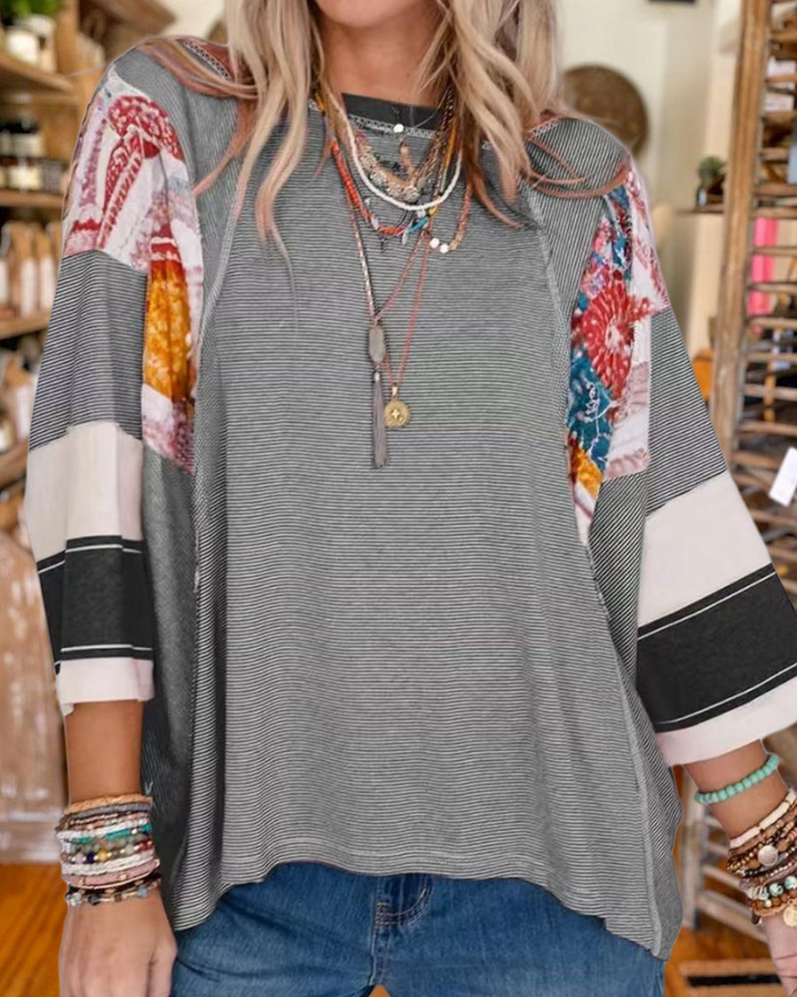 Striped Colorblock Sweatshirt