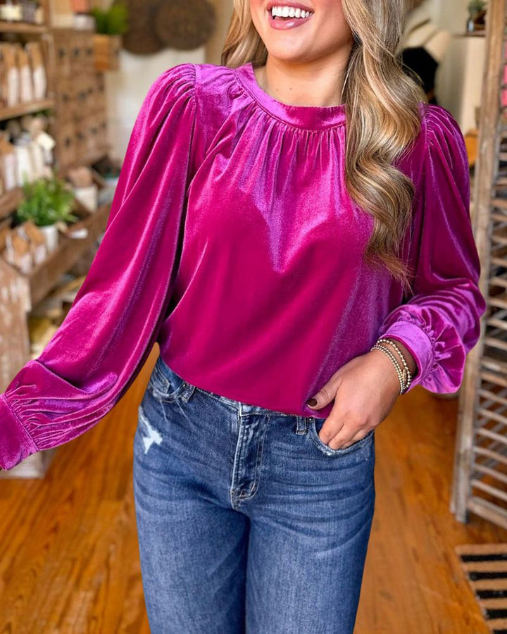 Elegant Christmas Velvet Pullover Top