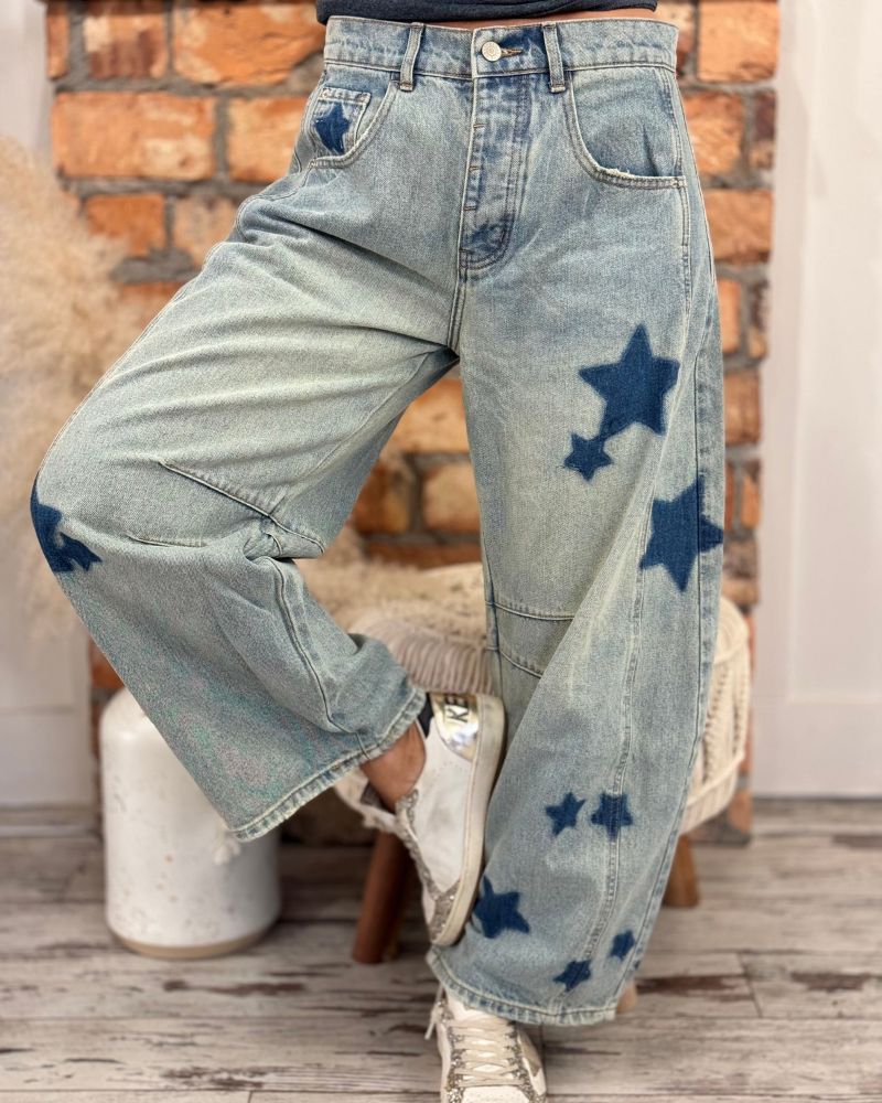 Casual Star Print Carrot Jeans