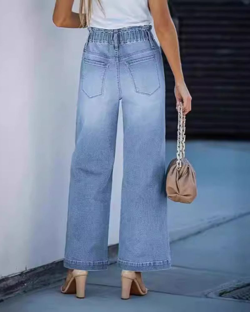 Relaxed Wide-Leg Stretch Jeans