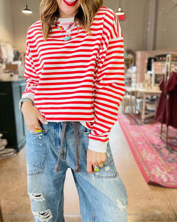 Casual Comfort Striped Sweatshirt