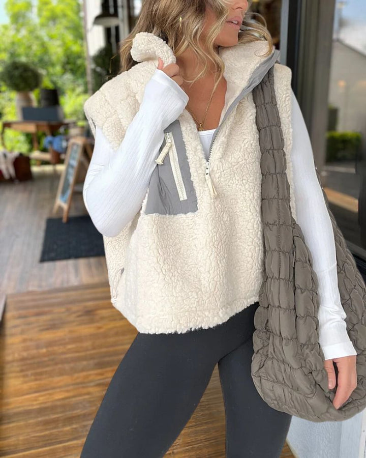 Snuggle In Half Zip Sherpa Vest 
