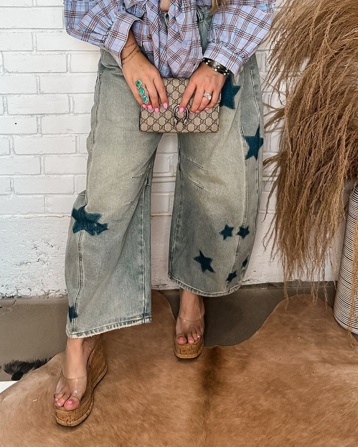 Relaxed Fit Star Washed Jeans