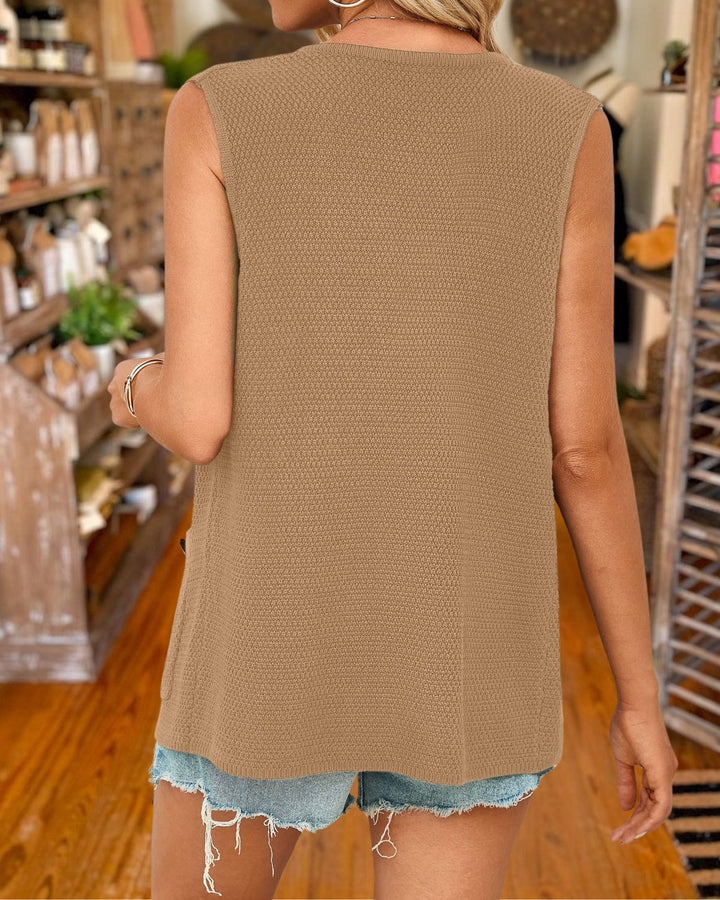 Casual Button Sweater Vest