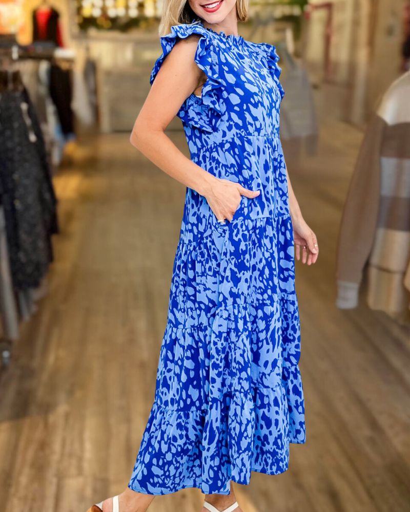 Effortlessly Chic Leopard Print Long Dress 