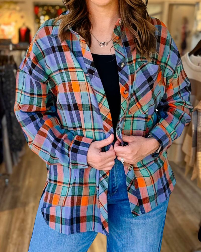 Trendy and Vibrant Colorful Plaid Shirt