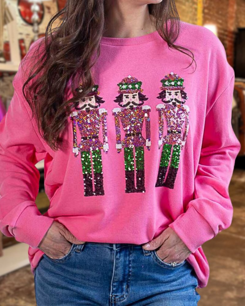 Christmas Sequined Crewneck Sweatshirt
