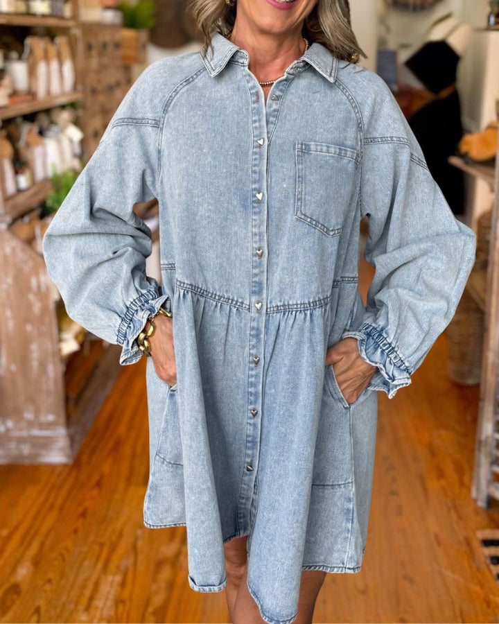 Casual Denim Shirt Dress