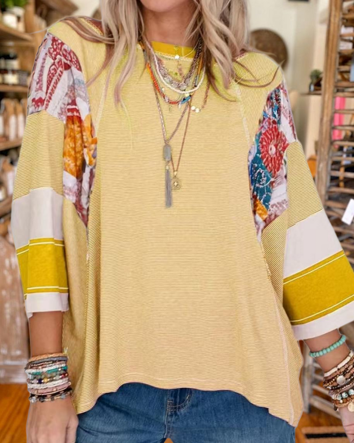 Striped Colorblock Sweatshirt