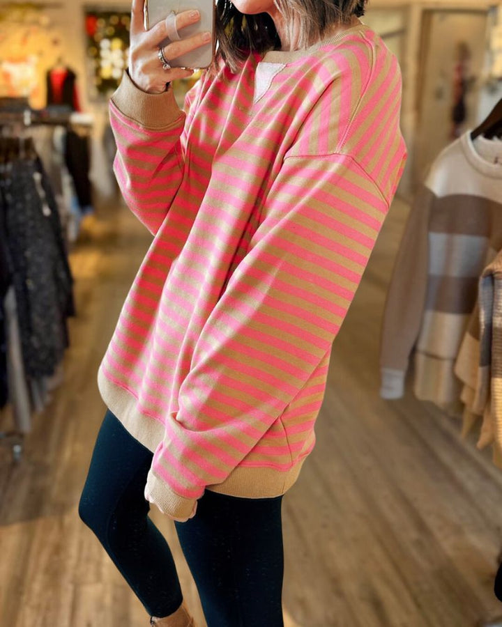Casual Simple Striped Sweatshirt