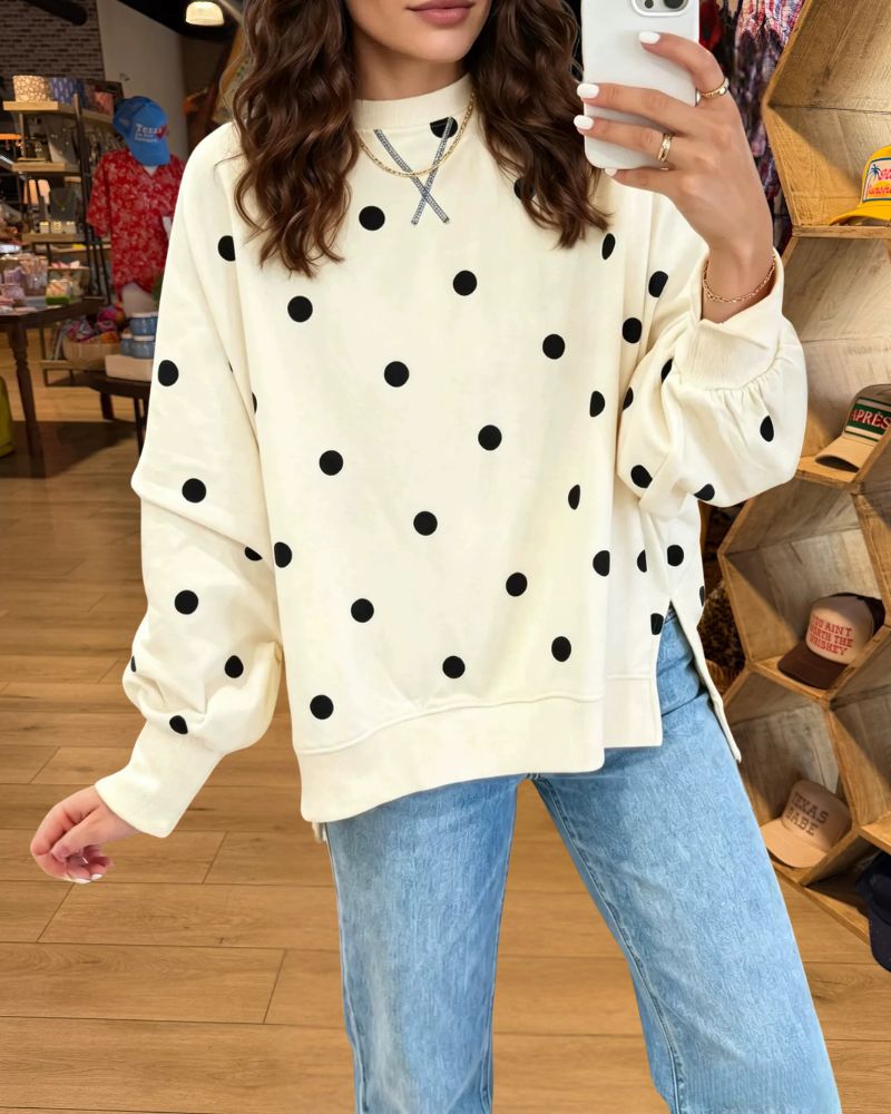 Playful Polka Dot Relaxed Sweatshirt 2